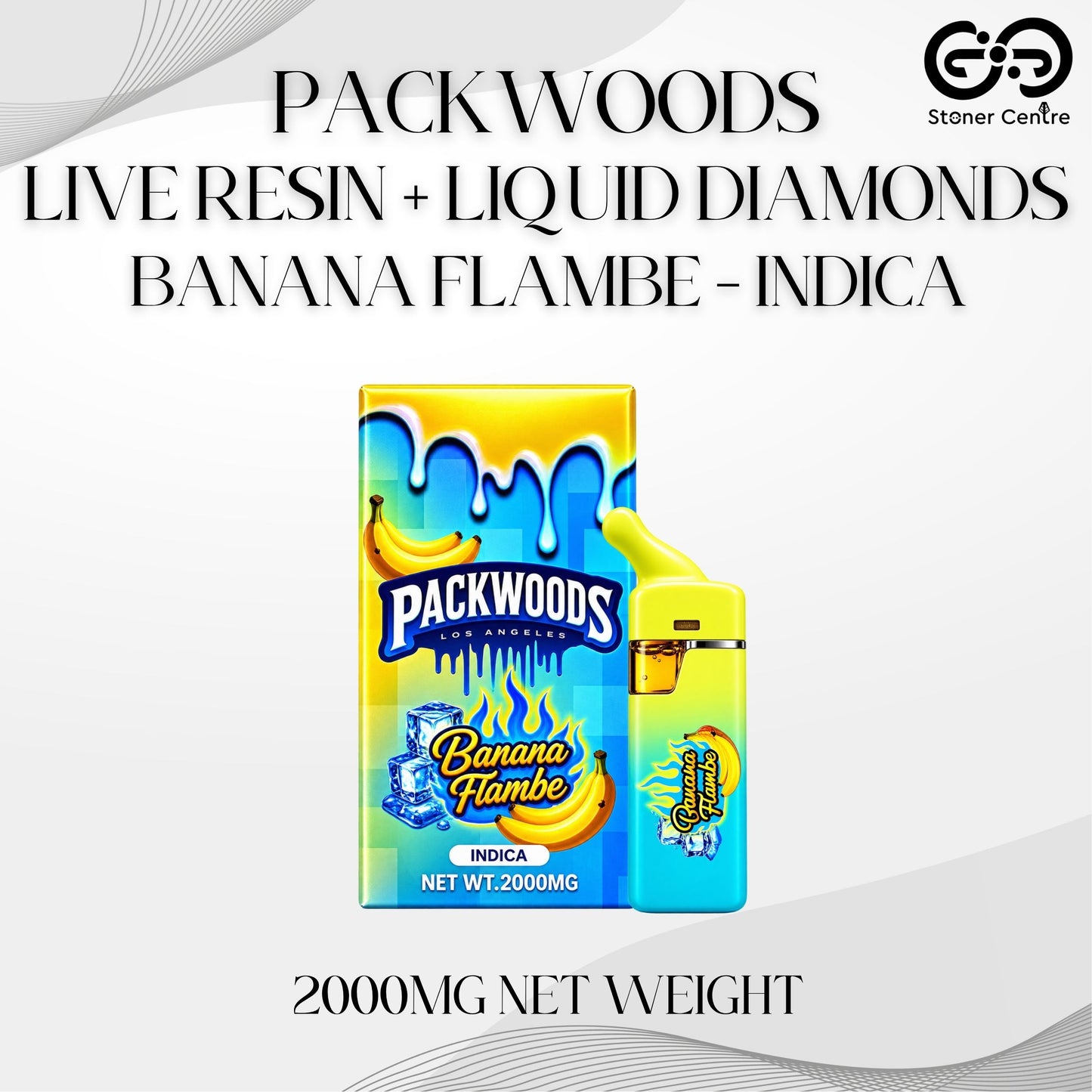 PACKWOODS - LIVE RESIN + LIQUID DIAMONDS 2.0ML | BANANA FLAMBE : INDICA