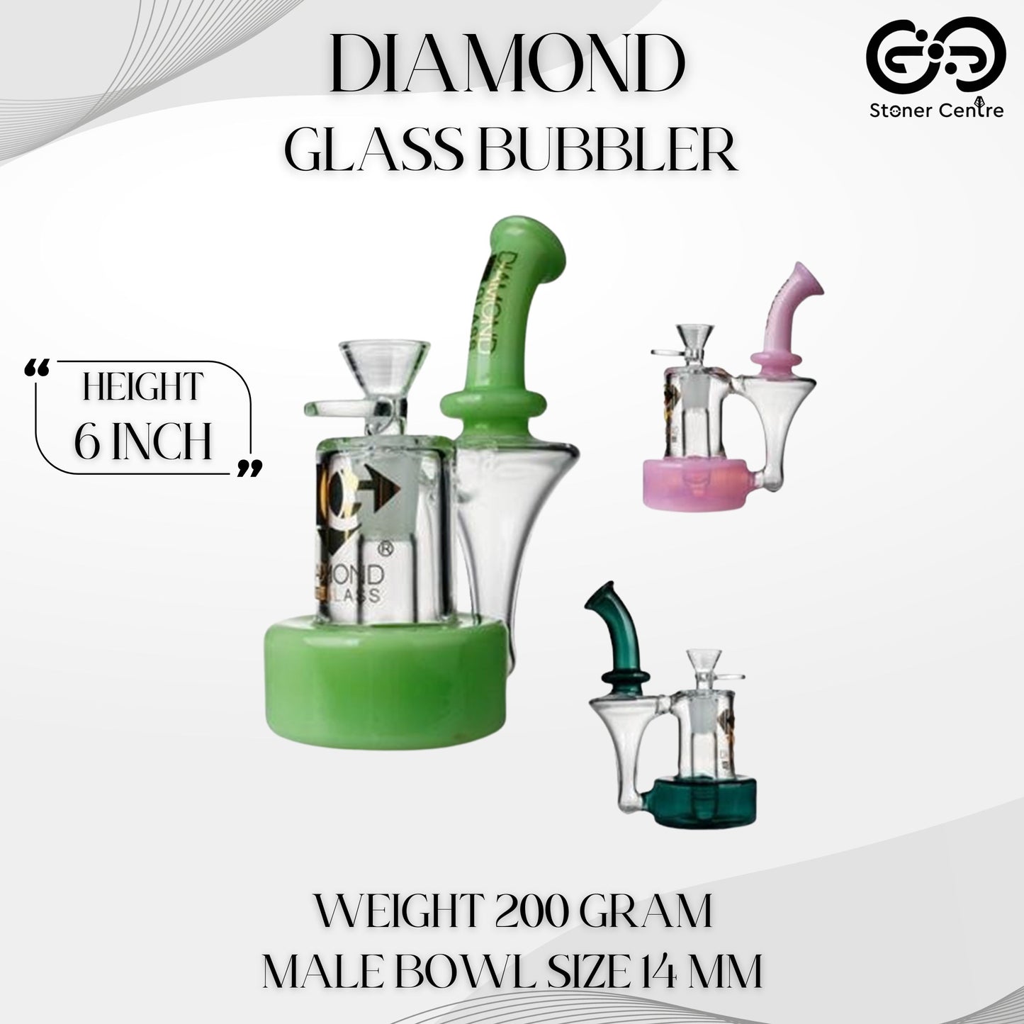 Glass Bong | DIAMOND GLASS BUBBLER BONG 6 INCH