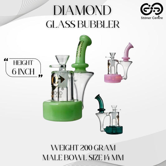 Glass Bong | DIAMOND GLASS BUBBLER BONG 6 INCH