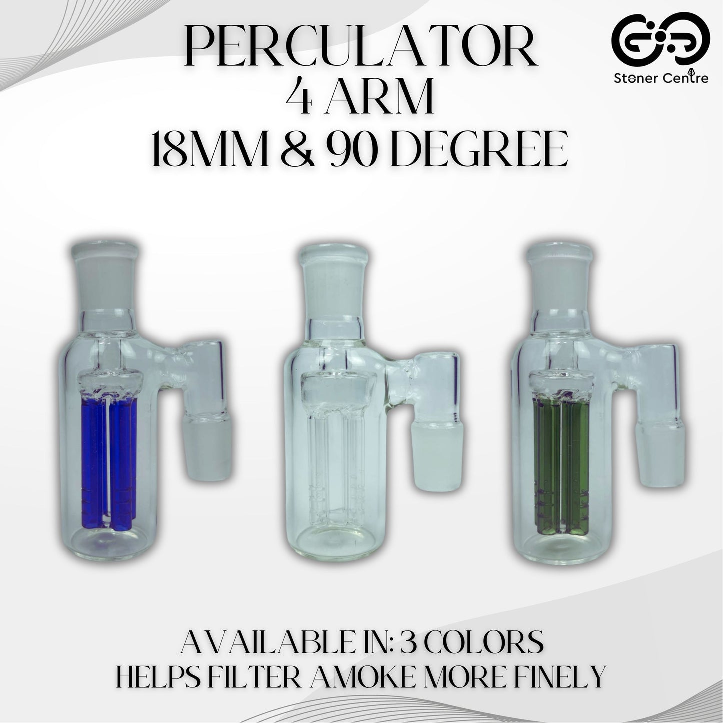 PERCULATOR | 4 ARM PERCULATOR 18 MM 90 DEGREE