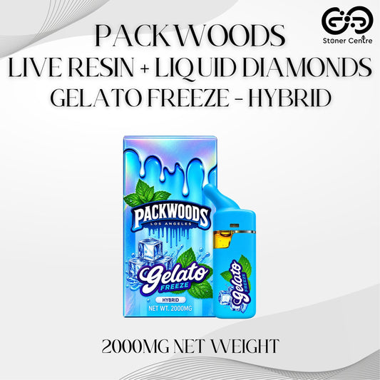 PACKWOODS - LIVE RESIN + LIQUID DIAMONDS 2.0ML | GELATO FREEZE : HYBRID