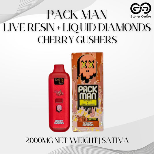 PACK MAN - LIVE RESIN + LIQUID DIAMONDS 2.0ML | CHERRY GUSHERS : SATIVA