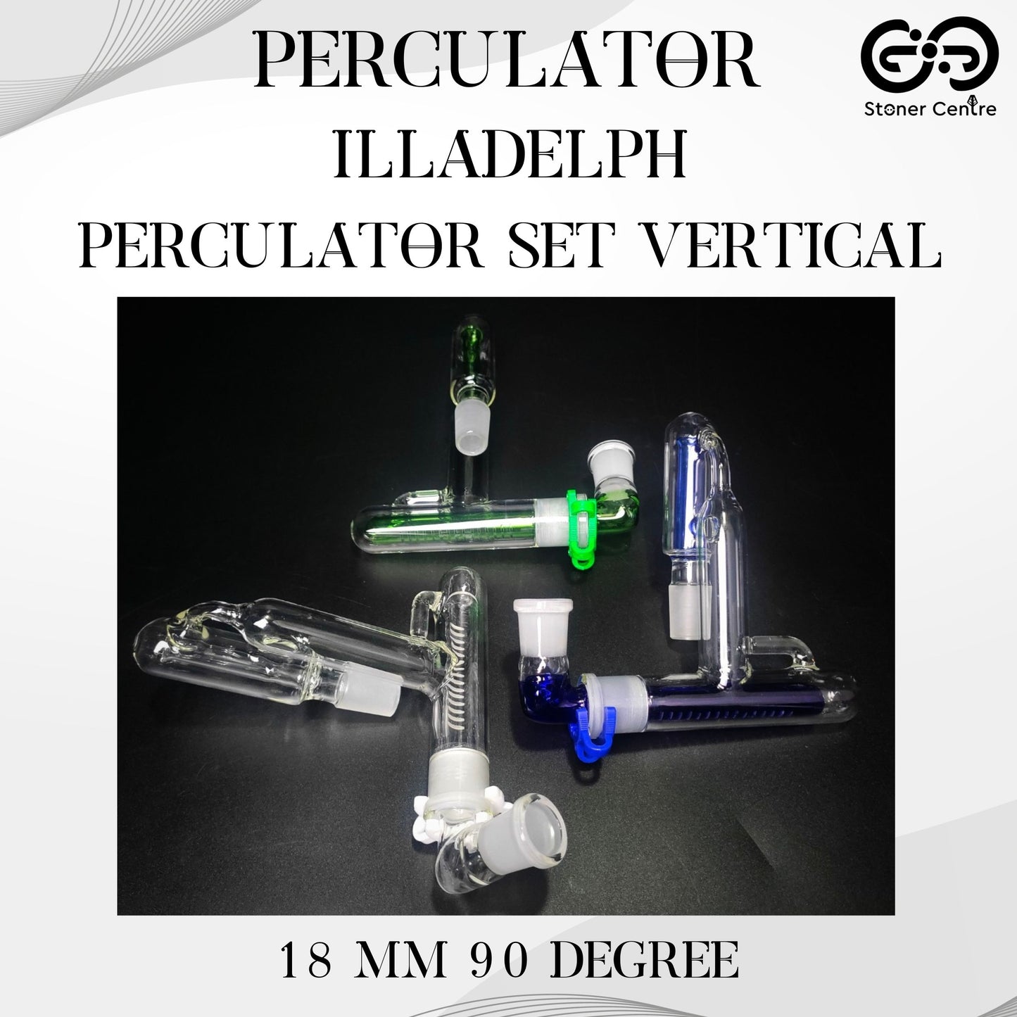 PERCULATOR | 18 MM 90 DEGREE ILLADELPH PERCULATOR SET HORIZONTAL