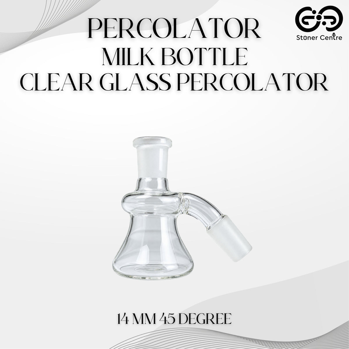 PERCOLATOR | MILK BOTTLE PERCOLATOR - CLEAR GLASS 14 MM 45 DEGREE
