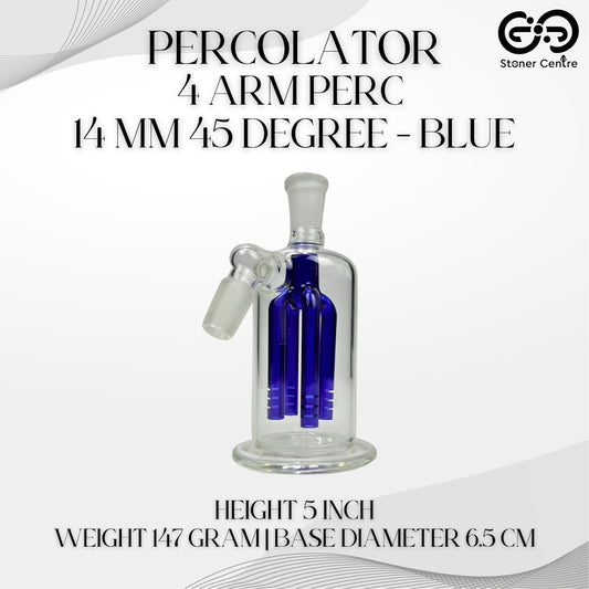 PERCOLATOR | 4 ARM PERCOLATOR 14 MM 45 DEGREE - BLUE