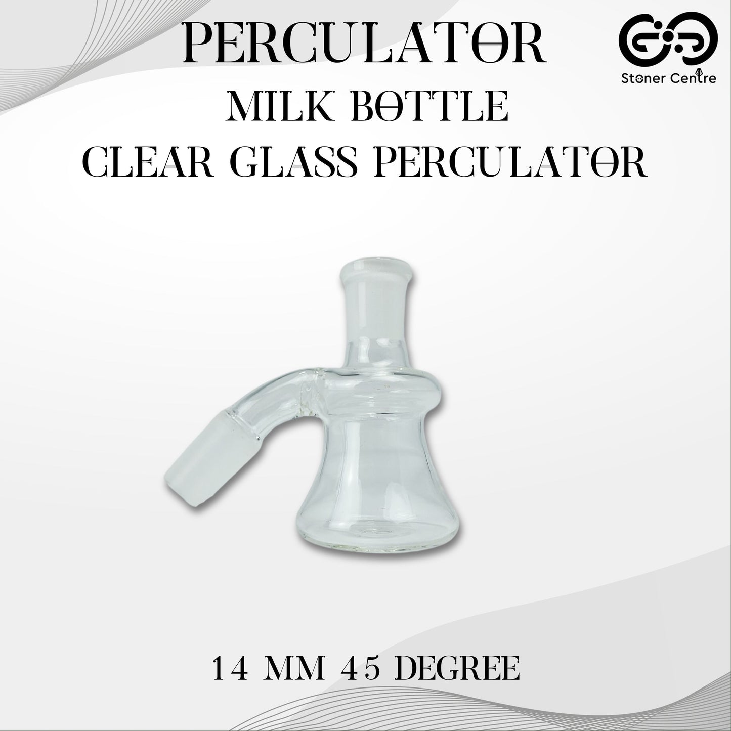PERCULATOR | MILK BOTTLE PERCULATOR - CLEAR GLASS 14 MM 45 DEGREE