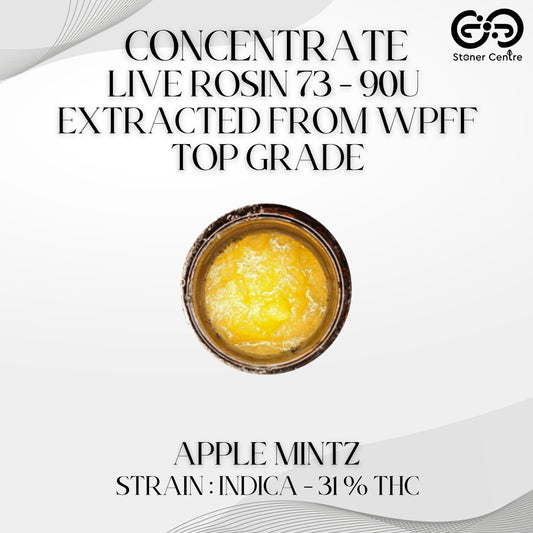 CONCENTRATE - LIVE ROSIN 73 - 90U EXTRACTED FROM WPFF TOP GRADE | APPLE MINTZ