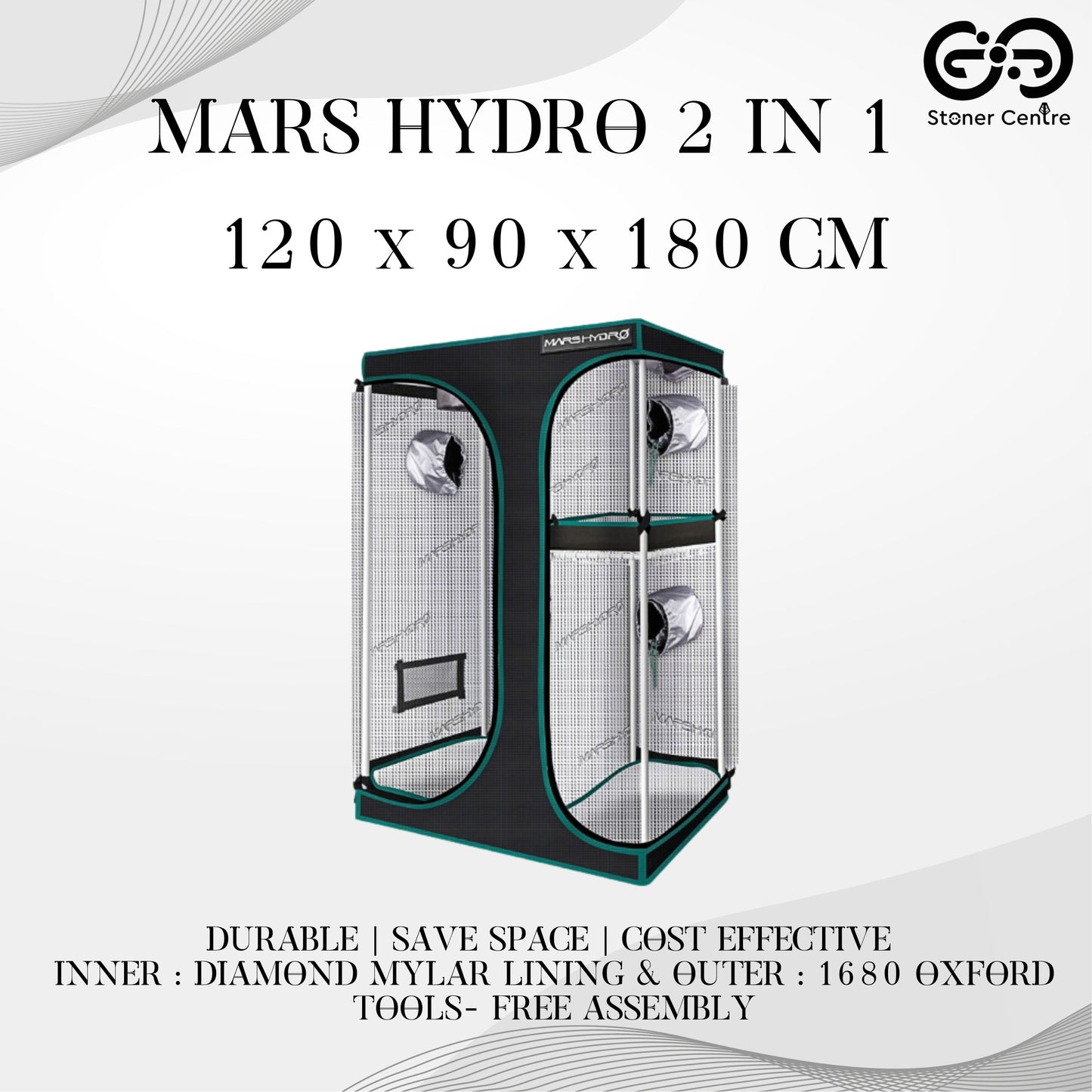 GROWING TOOLS | MASR HYDRO 2 IN 1 GROW TENT 120x90x180 CM