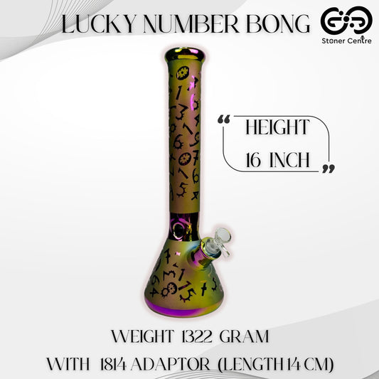 Glass Bong |  LUCKY NUMBER BEAKER BONG 16 INCH