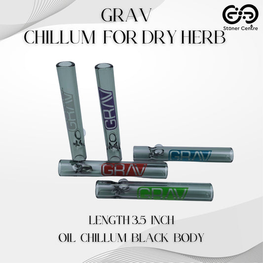 PIPE | GRAV CHILLUM  FOR DRY HERB ONE HITTER 3.5 INCH | BLACK BODY