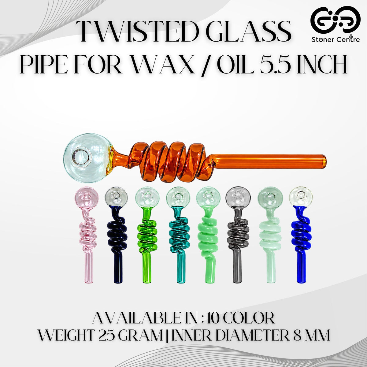 PIPE | TWISTED GLASS PIPE FOR WAX / OIL 5.5 INCH
