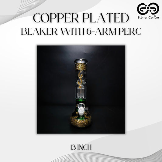 Glass Bong | COPPER PLATED BEAKER WITH 6 - ARM PERC 13 INCH