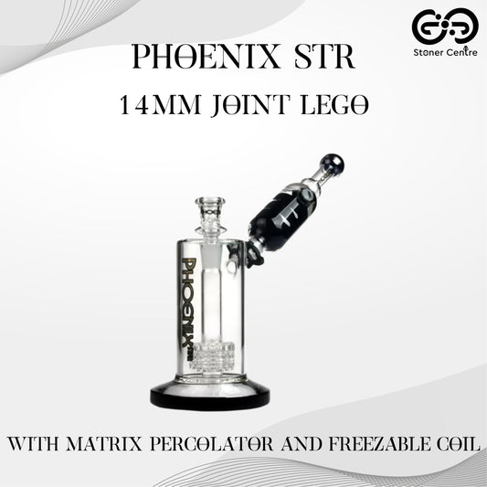 Glass Bong | PHOENIX STR 9 INCH 14MM JOINT LEGO WITH MATRIX PERCOLATOR AND FREEZABLE COIL