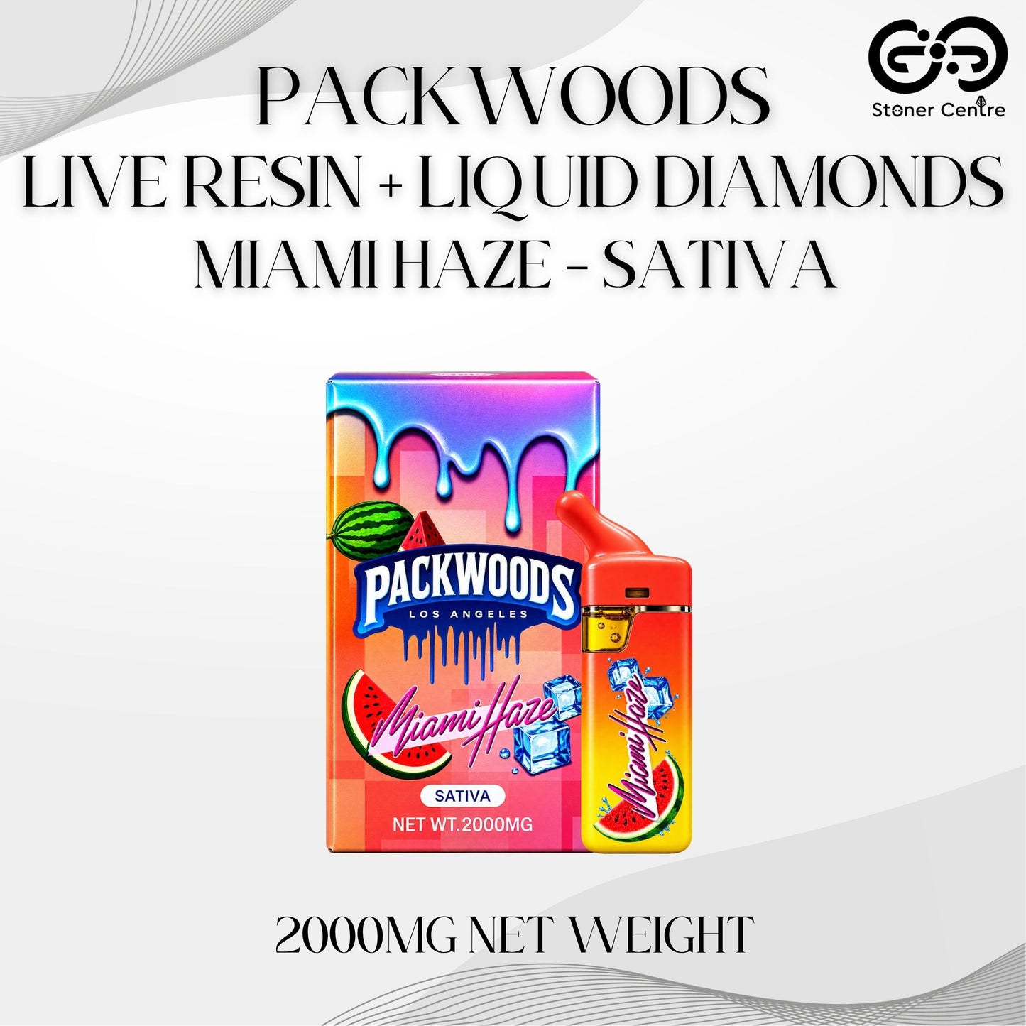PACKWOODS - LIVE RESIN + LIQUID DIAMONDS 2.0ML | MIAMI HAZE : SATIVA