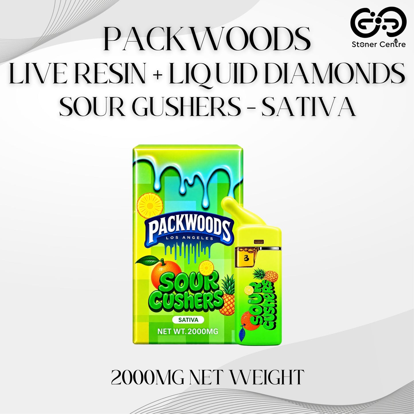PACKWOODS - LIVE RESIN + LIQUID DIAMONDS 2.0ML | SOUR GUSHERS : SATIVA
