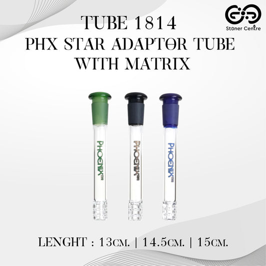GLASS TUBE | PHOENIX STAR DOWNSTEM 1814MM ADAPTOR TUBE WITH MATRIX PERC