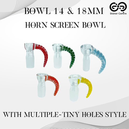 GLASS BOWL | HORN SCREEN BOWL 14 &amp; 18MM