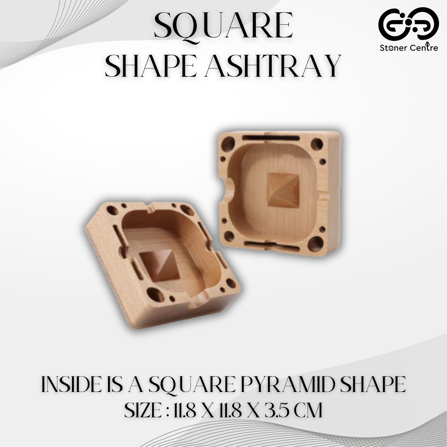 TRAY | SQUARE SHAPE ASHTRAY | 11.8x11.8x3.5 CM.