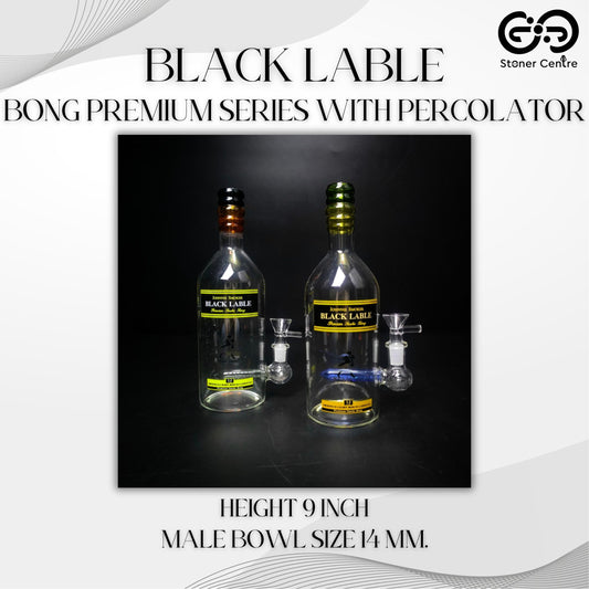 Glass Bong | BLACK LABLE BONG PREMIUM SERIES WITH PERCOLATOR 9 INCH