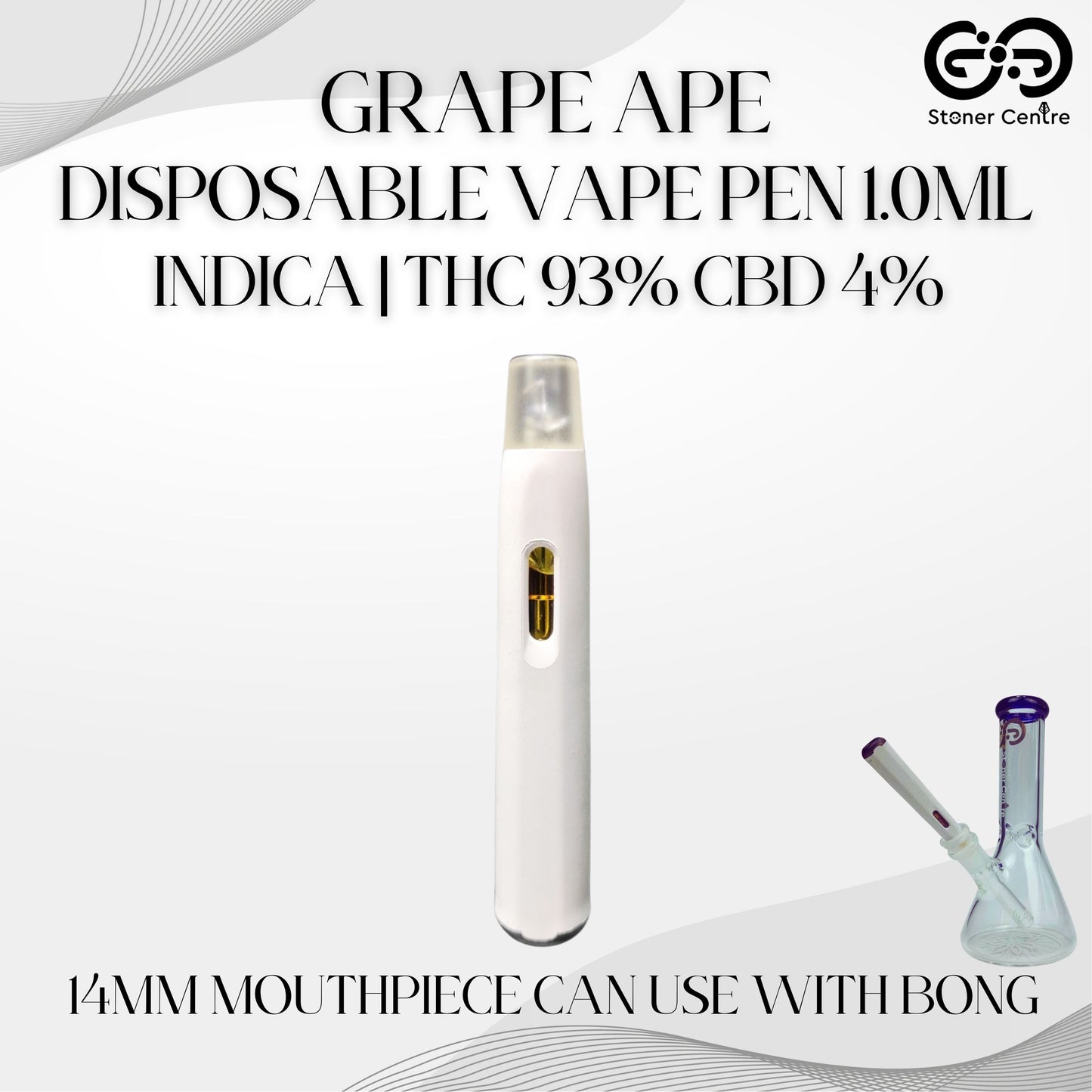 DISPOSABLE VAPE PEN 1.0ML | GRAPE APE : INDICA