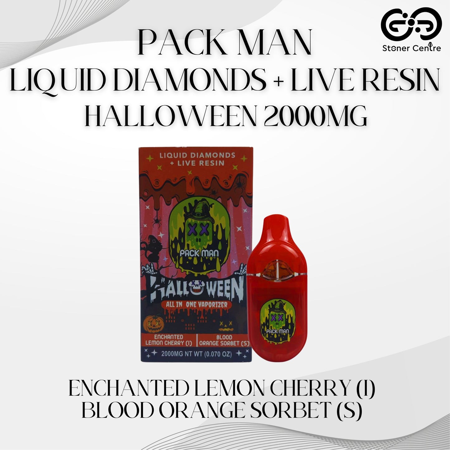 PACK MAN - LIQUID DIAMONDS + LIVE RESIN HALLOWEEN 2.0ML | ENCHANTED LEMON CHERRY (I) | BLOOD ORANGE SORBET (S)