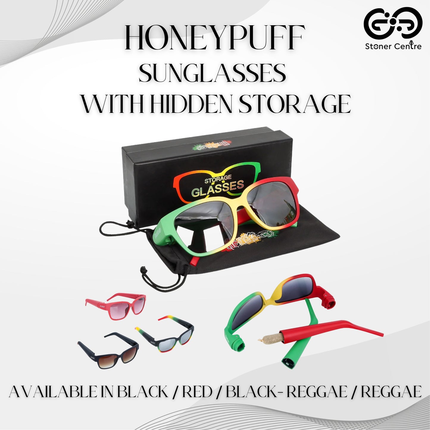HONEYPUFF SUNGLASSES WITH HIDDEN STORAGE
