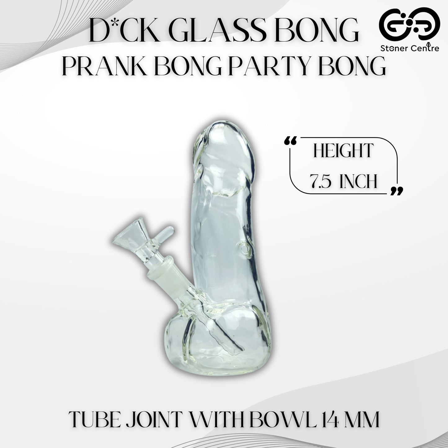 Glass Bong | D*ck Glass Bong 7.5 Inches | Prank Bong Party Bong