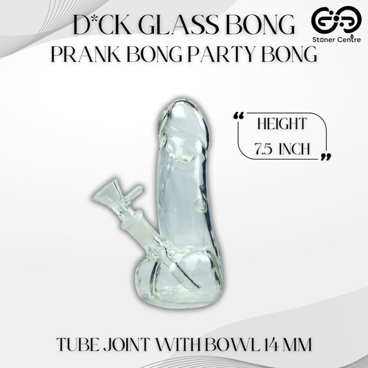 Glass Bong | D*ck Glass Bong 7.5 Inches | Prank Bong Party Bong