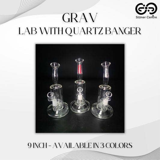 Glass Bong | GRAV LAB WITH QUARTZ BANGER 9.5 INCH