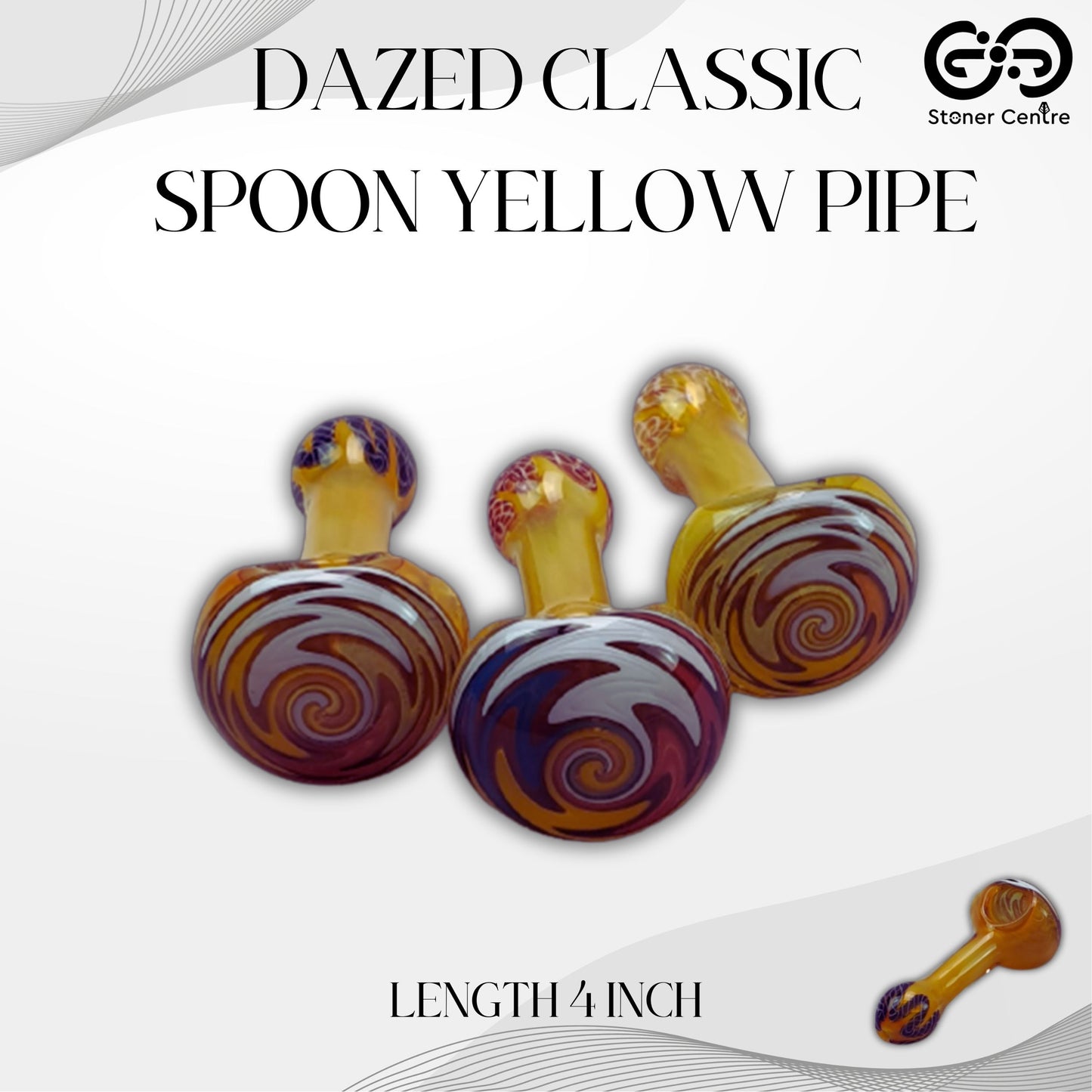 PIPE | DAZED CLASSIC SPOON YELLOW PIPE 4 INCH