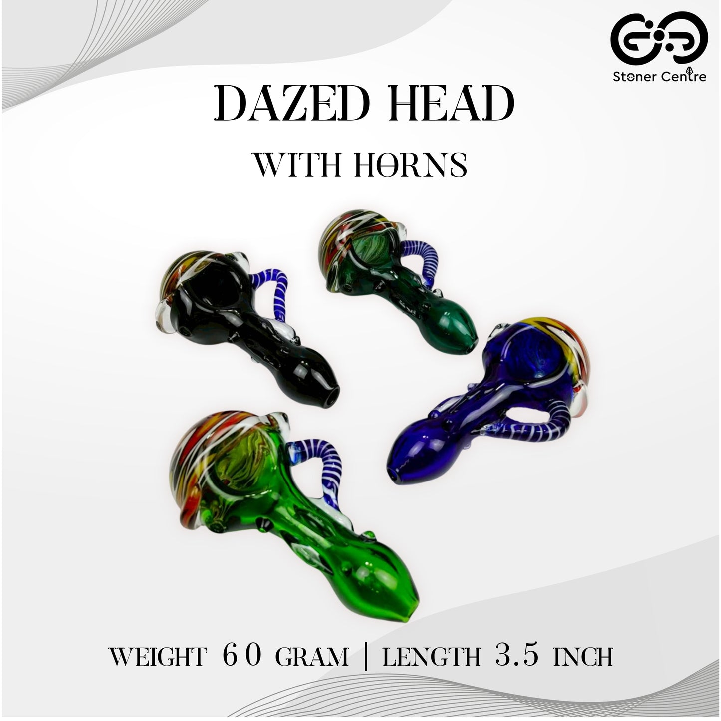 PIPE | DAZED HEAD WITH HORNS 3.5 INCH