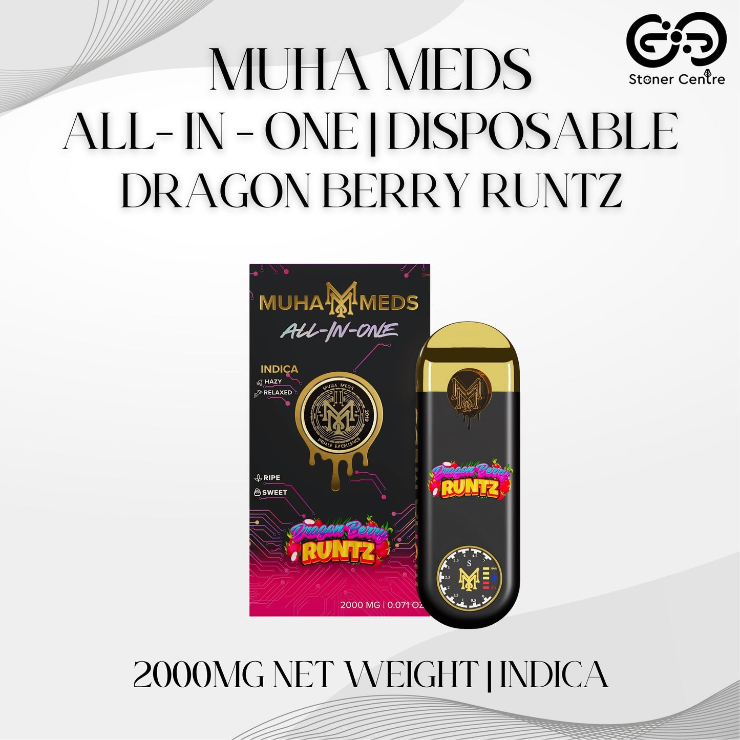 MUHA MEDS ALL - IN - ONE DISPOSABLE 2.0MG | DRAGON BERRY RUNTZ : INDICA