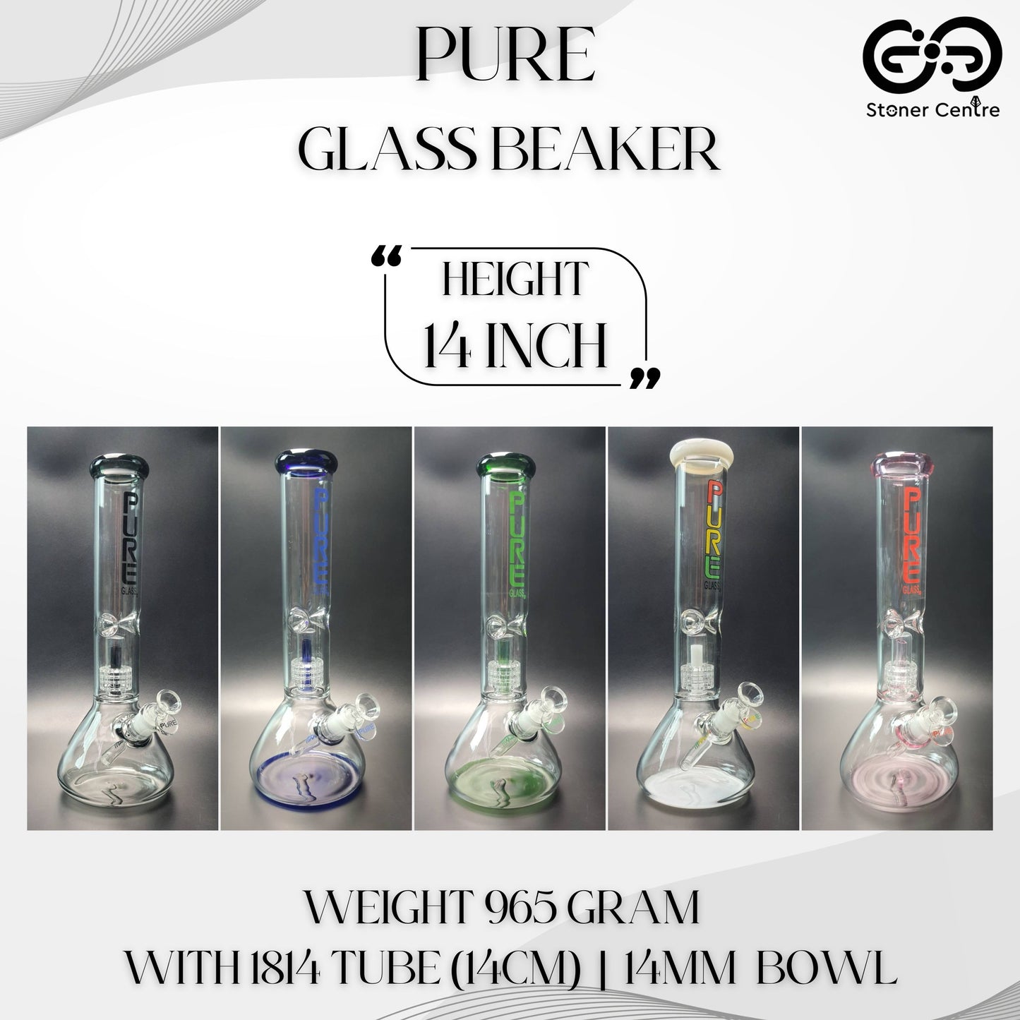 Glass Bong | PURE GLASS BEAKER 14 INCH