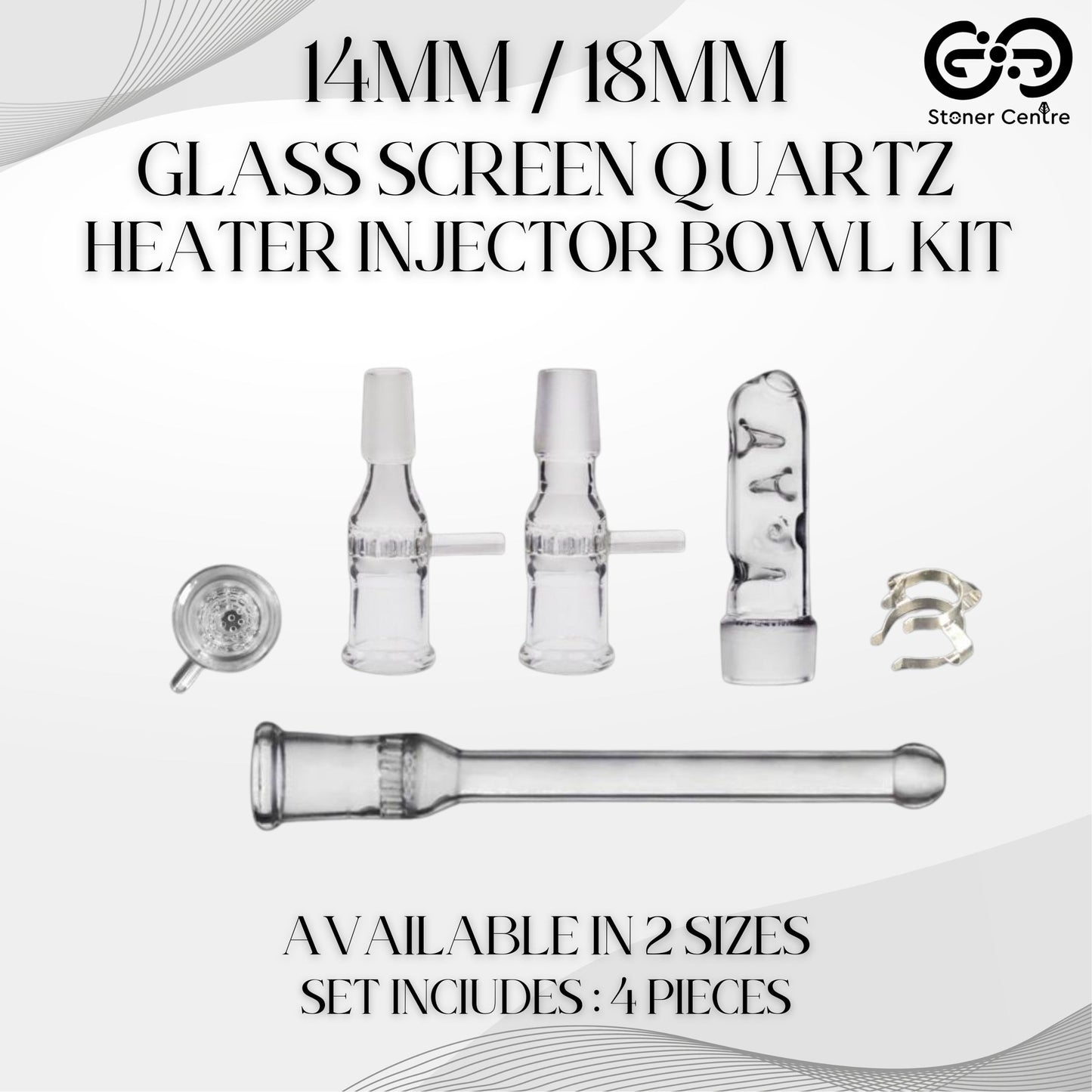 GLASS TUBE | GLASS SCREEN QUARTZ HEATER INJECTOR BOWL KIT