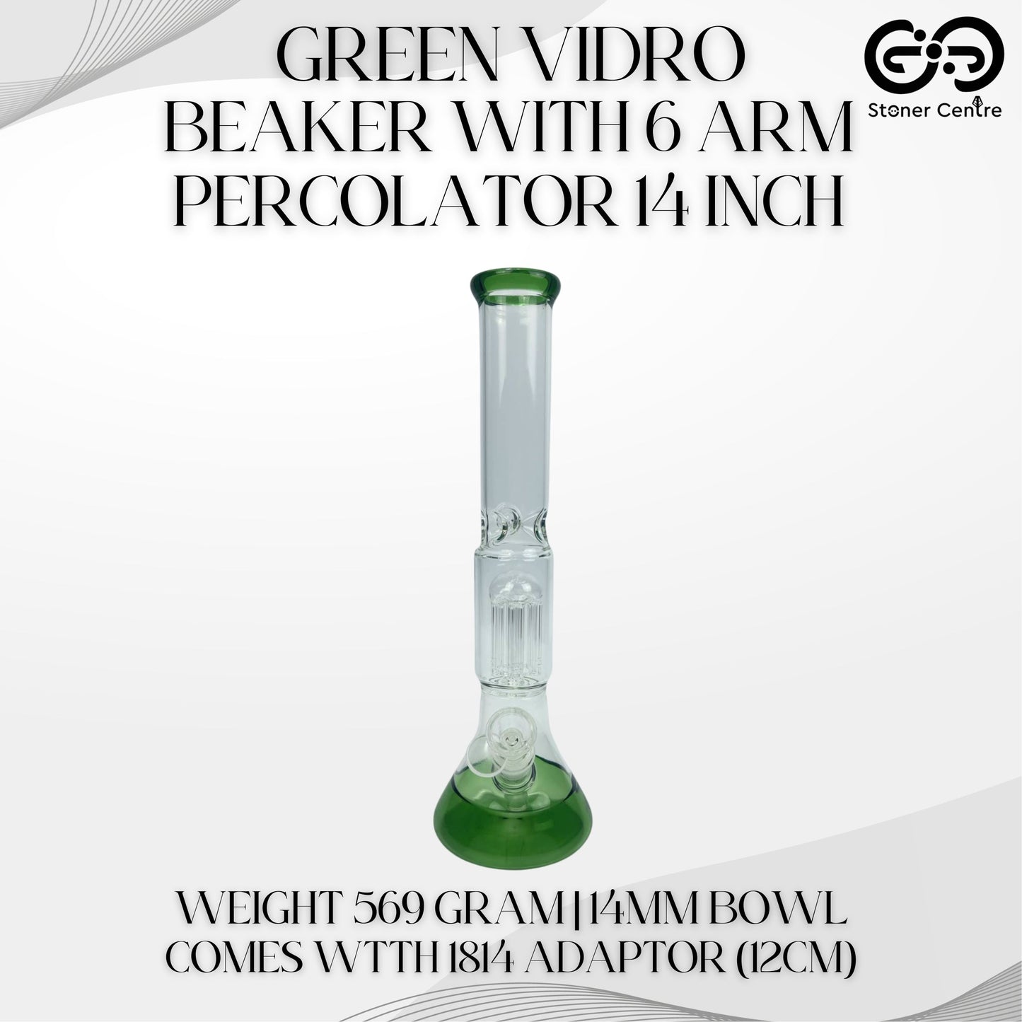 Glass Bong | GREEN VIDRO BEAKER WITH 6 ARM PERCOLATOR 14 INCH