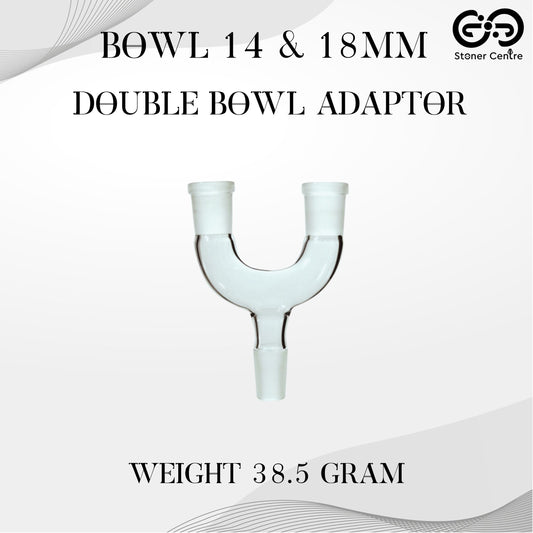 GLASS BOWL | DOUBLE BOWL ADAPTOR 14 &amp; 18MM