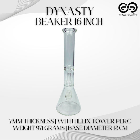 GLASS BONG | DYNASTY BEAKER 16 INCH WITH HELIX TOWER PERC