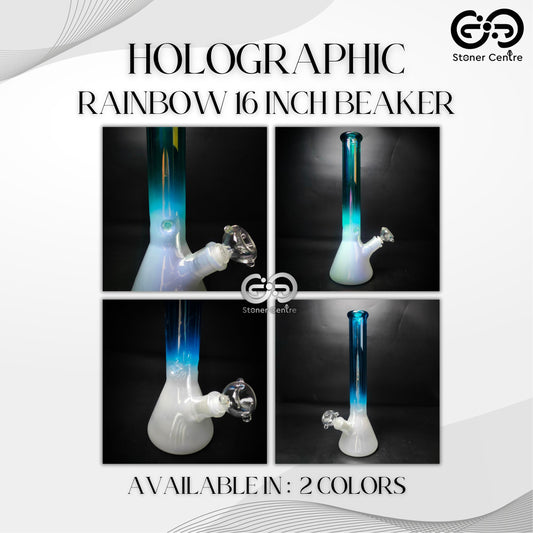 Glass Bong | HOLOGRAPHIC RAINBOW 16 INCH BEAKER