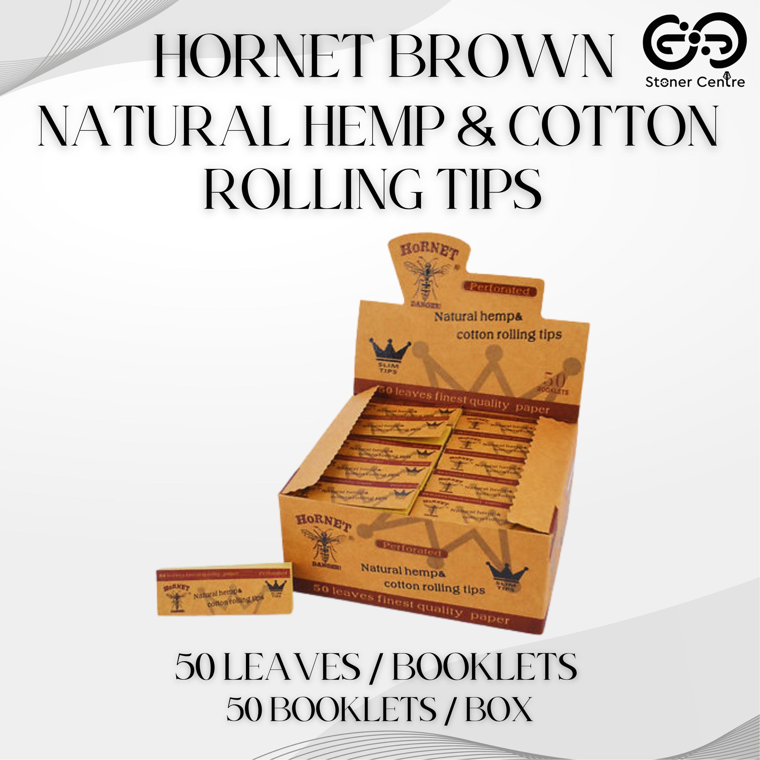 ROLLING PAPER | HORNET BROWN NATURAL HEMP & COTTON ROLLING TIPS ...