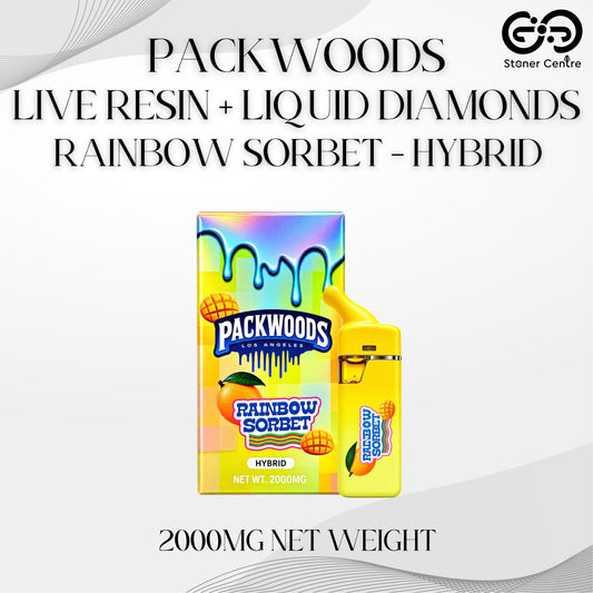 PACKWOODS - LIVE RESIN + LIQUID DIAMONDS 2.0ML | RAINBOW SORBET : HYBRID
