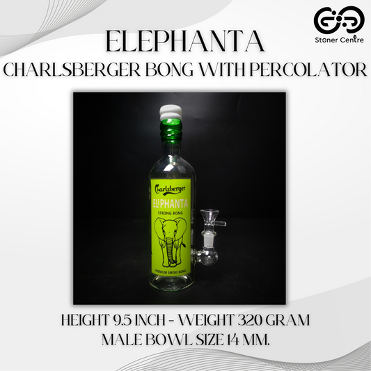 Glass Bong | ELEPHANTA CHARLSBERGER BONG WITH PERCOLATOR 9.5 INCH