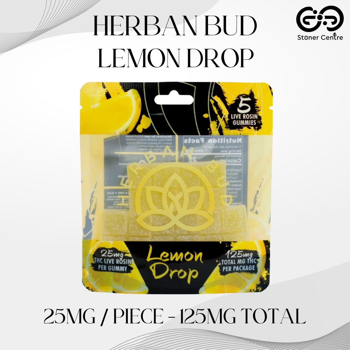 Jelly Herban Bud Lemon Drop Edibles gummy infused thc snack
