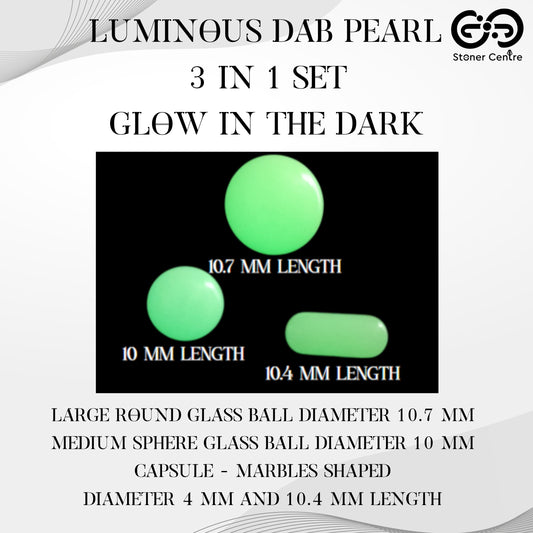 QUARTZ BOWL | LUMINOUS DAB PEARL GLOW IN THE DARK 3 IN 1 SET