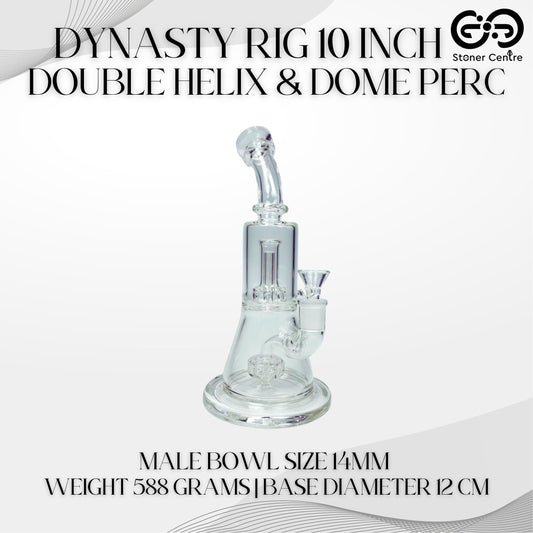 GLASS BONG | DYNASTY RIG 10 INCH DOUBLE HELIX & DOME PERC