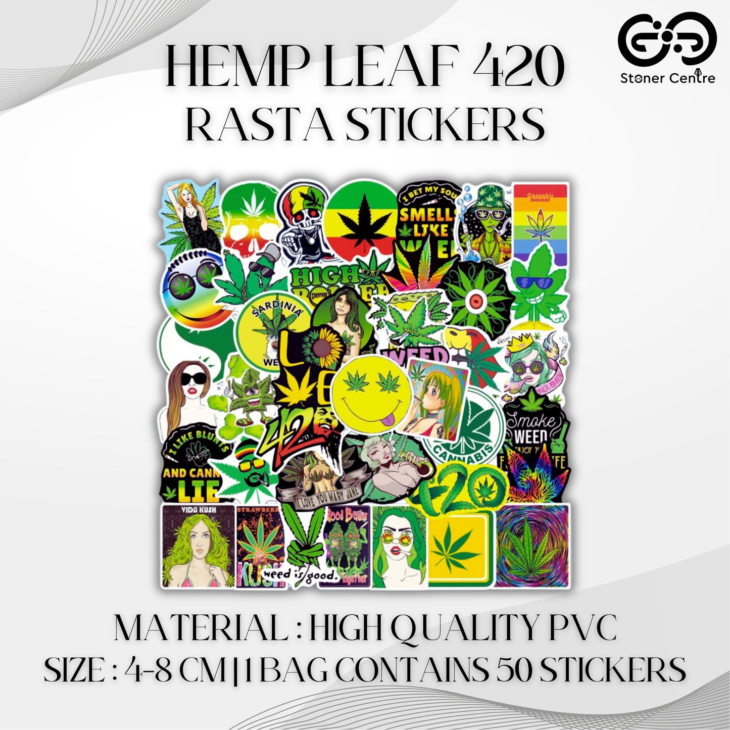 STICKERS | HEMP LEAF 420 RASTA STICKERS