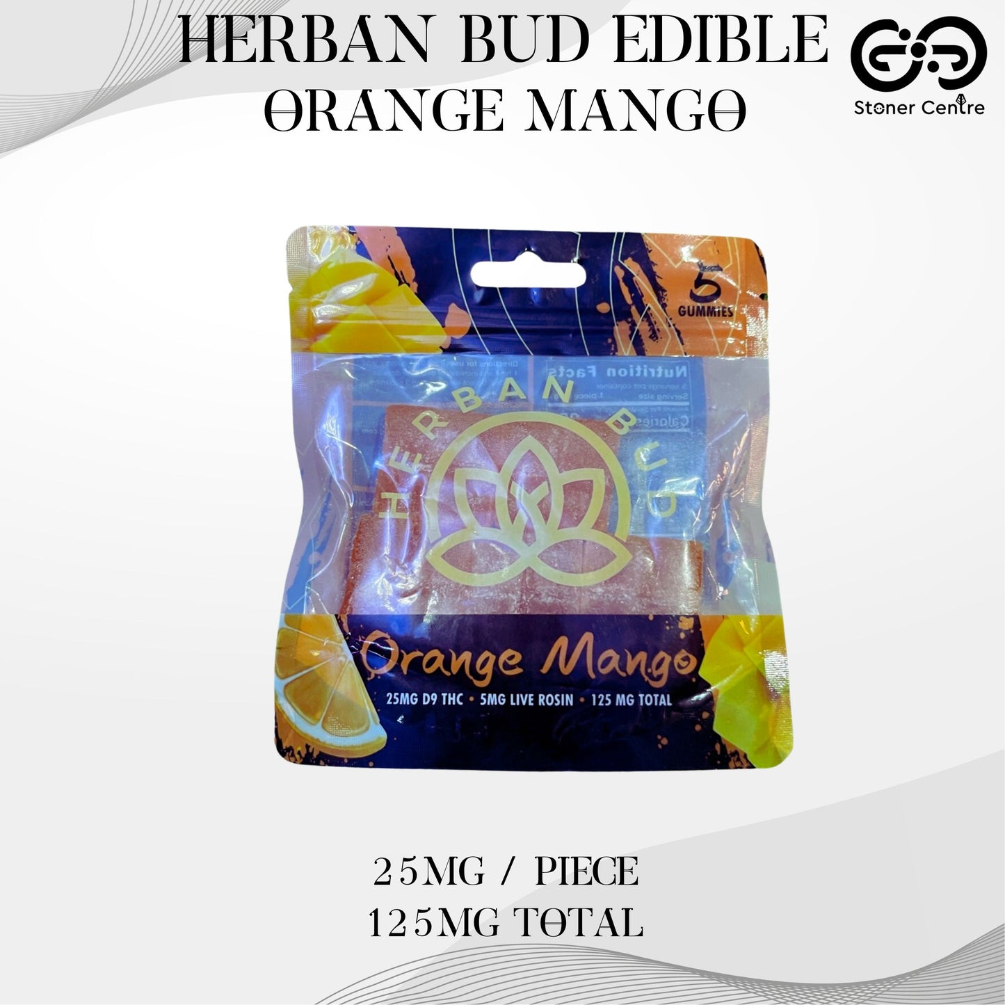 Jelly Herban Bud Orange Mango Edibles gummy infused thc snack