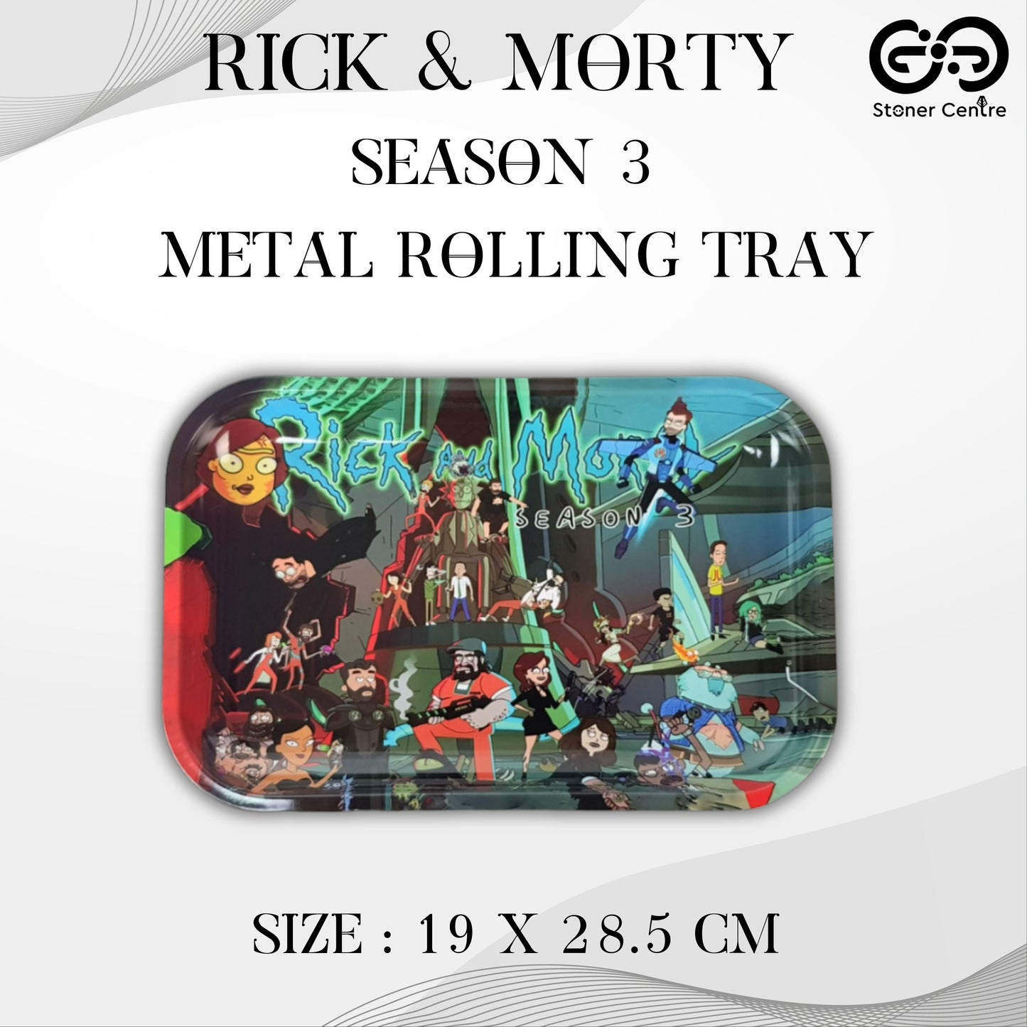 TRAY | RICK & MORTY SEASON 3 METAL ROLLING TRAY SIZE : 19X28.5 CM