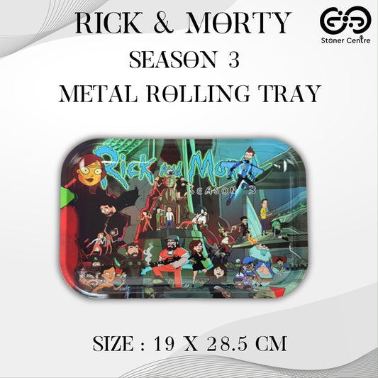 TRAY | RICK & MORTY SEASON 3 METAL ROLLING TRAY SIZE : 19X28.5 CM