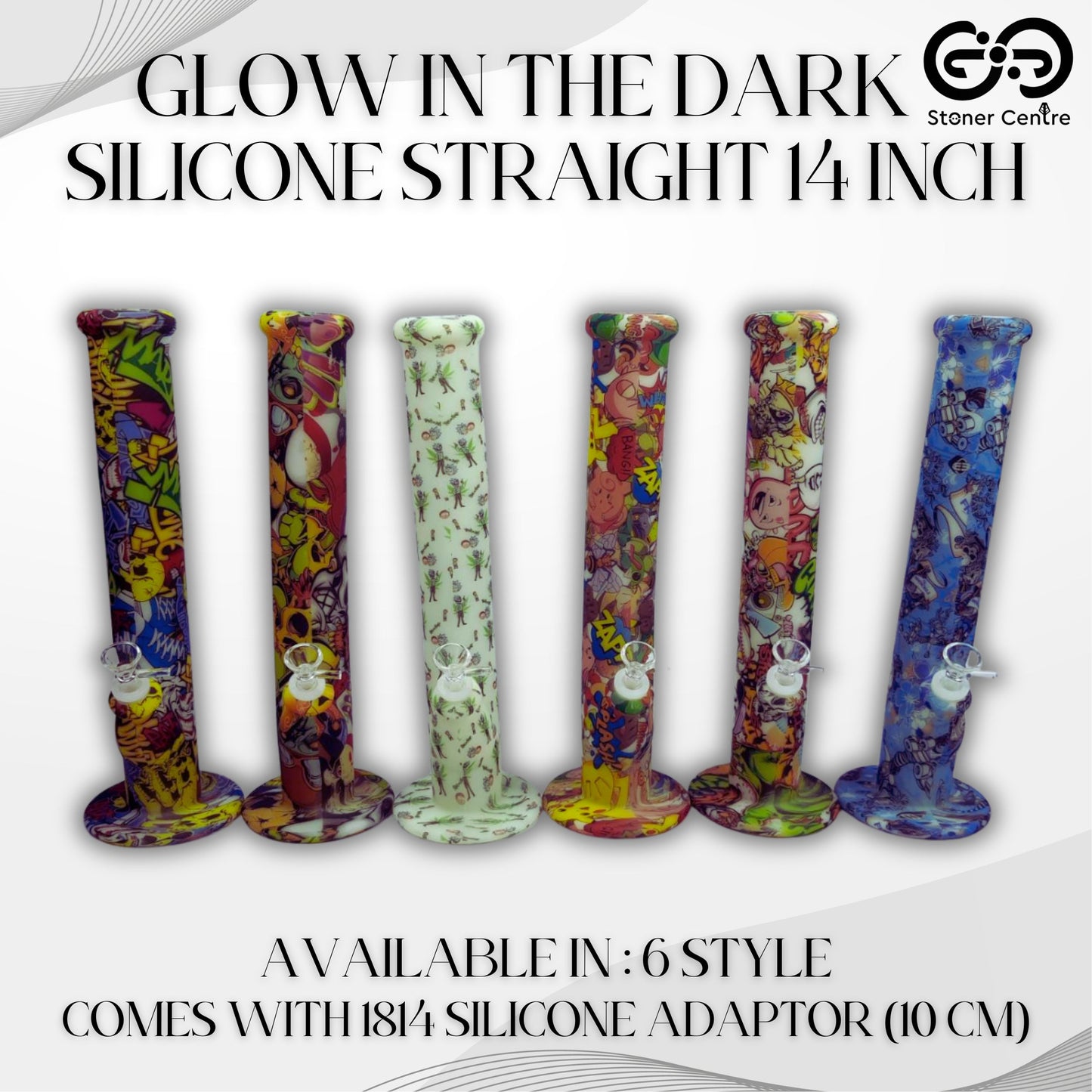 Glass Bong | GLOW IN THE DARK SILICONE STRAIGHT 14 INCH - SILICONE UNBERAKABLE BONG