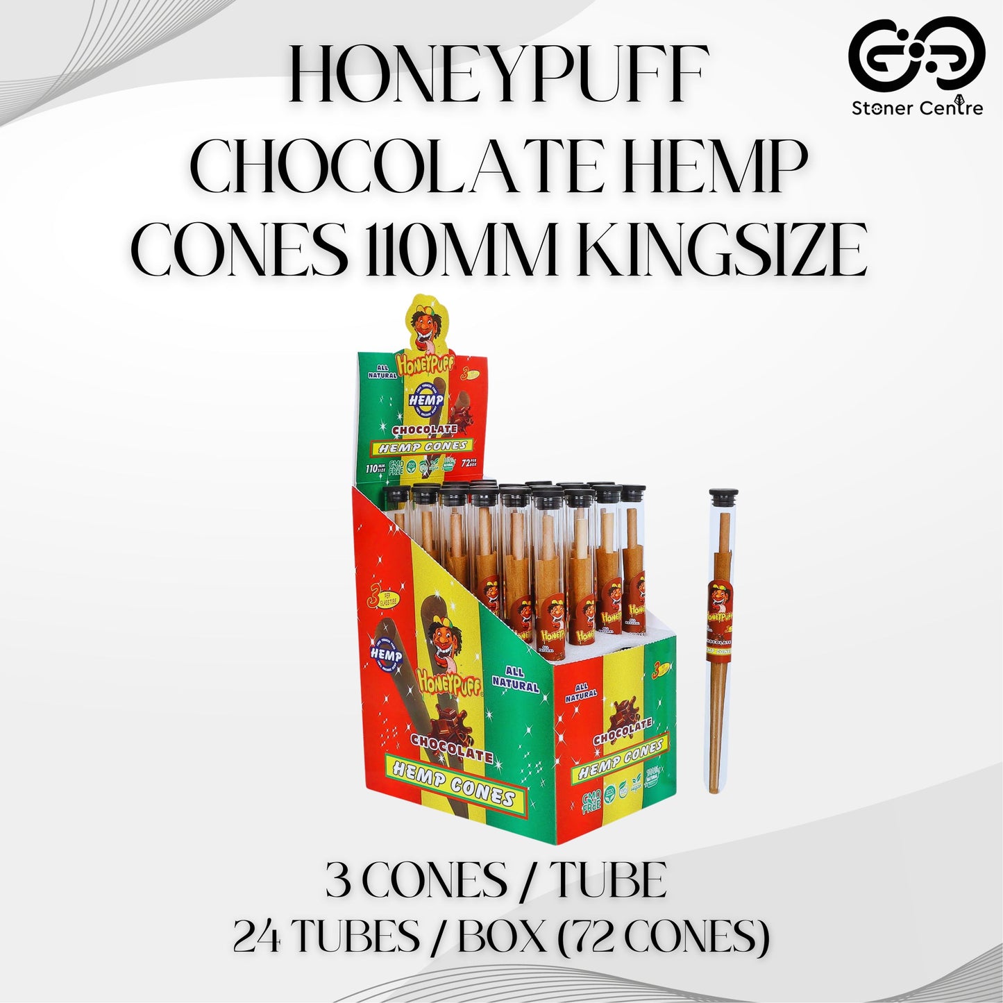 ROLLING PAPER | HONEYPUFF CHOCOLATE HEMP CONES 110MM KINGSIZE